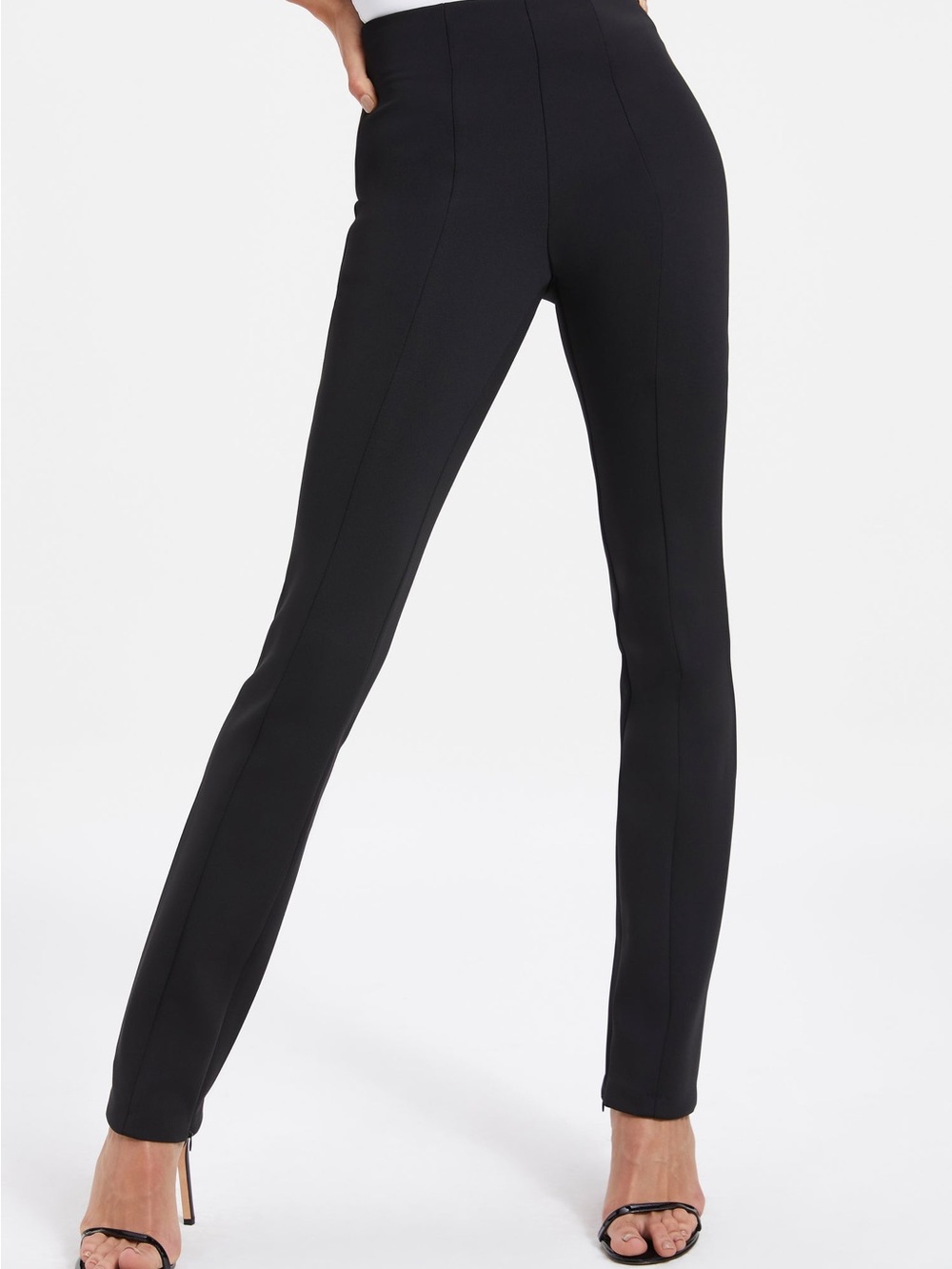 Good American Black Straight-Leg Ponte Pants